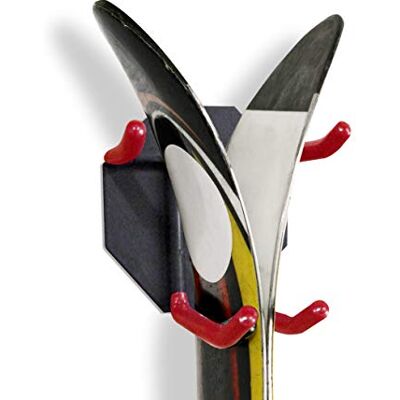 Wealers Wandgemonteerde rekorganizer voor ski's en stokken, zware horizontale wandrek voor ski-uitrusting, garageopslag met metalen frame en gewatteerde haken voor binnen en buiten, premium wandhaken (klein Wealers Wandgemonteerde rekorganizer voor ski's en stokken, zware horizontale wandrek voor ski-uitrusting, garageopslag met metalen frame en gewatteerde haken voor binnen en buiten, premium wandhaken (klein