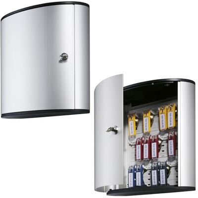 Durable 195123 Sleutelkast Key Box 18, voor 18 sleutels, met cilinderslot, zilver Durable 195123 Sleutelkast Key Box 18, voor 18 sleutels, met cilinderslot, zilver