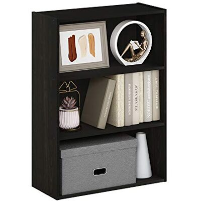 Furinno 3-tier open plank boekenkast, spaanplaat, donkere espresso Furinno 3-tier open plank boekenkast, spaanplaat, donkere espresso