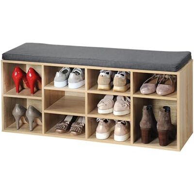 Kesper 1592013 Schoenenkast met zitkussen 103.5 x 31 x 12 cm Sonoma-eiken-look. Kesper 1592013 Schoenenkast met zitkussen 103.5 x 31 x 12 cm Sonoma-eiken-look.