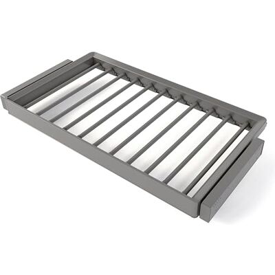 Emuca Kit bestaande uit Quartz 7-stang broekhouder en verstelbaar frame voor kasten, Soft close en volledige uittrekgidsen, 90 cm module, titanium afwerking Emuca Kit bestaande uit Quartz 7-stang broekhouder en verstelbaar frame voor kasten, Soft close en volledige uittrekgidsen, 90 cm module, titanium afwerking