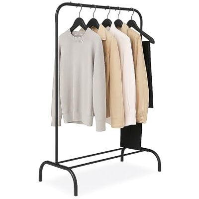 Relaxdays kledingrek met schoenenrek, stevige stang, metaal, 150x110x40cm, zwart Relaxdays kledingrek met schoenenrek, stevige stang, metaal, 150x110x40cm, zwart