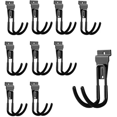 PYBTOOL Grote J Slatwall Haken Heavy Duty, Slatwall Accessoire, lamellenmuur hangende haken, Garage Slatwall haken en hangers voor tuinslang, zwart (10 Pack) PYBTOOL Grote J Slatwall Haken Heavy Duty, Slatwall Accessoire, lamellenmuur hangende haken, Garage Slatwall haken en hangers voor tuinslang, zwart (10 Pack)