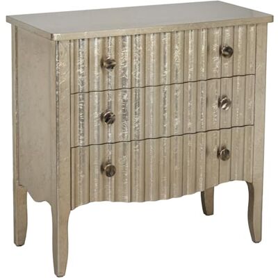 DRW Commode met 3 laden van hout in champagne, 80 x 38 x 78 cm DRW Commode met 3 laden van hout in champagne, 80 x 38 x 78 cm