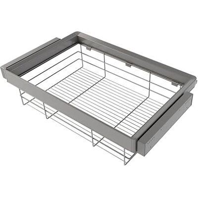 Emuca Kit bestaande uit Quartz Draadlade en verstelbaar frame voor kasten, Soft close en volledige uittrekgidsen, 80 cm module, titanium afwerking Emuca Kit bestaande uit Quartz Draadlade en verstelbaar frame voor kasten, Soft close en volledige uittrekgidsen, 80 cm module, titanium afwerking