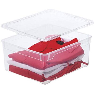 Rotho Clear Opbergdoos 18l met deksel, Kunststof (PP) BPA-vrij, transparante, 18l (40.0 x 33.5 x 17.0 cm) Rotho Clear Opbergdoos 18l met deksel, Kunststof (PP) BPA-vrij, transparante, 18l (40.0 x 33.5 x 17.0 cm)