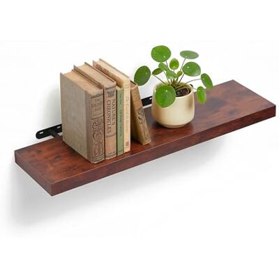 Relaxdays wandplank, houtlook & metaal, boeken & decoratie, woonkamer, hal, keuken, verschillende maten & kleuren Relaxdays wandplank, houtlook & metaal, boeken & decoratie, woonkamer, hal, keuken, verschillende maten & kleuren