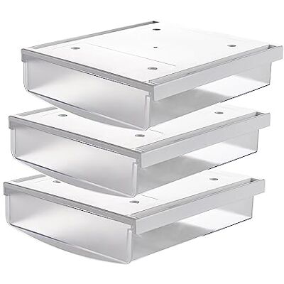 TUKA-i-AKUT Tuka TKD8606 3 x 3,5 l onderbureauladen 24 x 21 x 8 cm, zelfklevende laden, verborgen onderbouwlade, opbergdoos onder bureau, gebruiksvoorwerpen, pennenbox, mat, transparant, 3 stuks TUKA-i-AKUT Tuka TKD8606 3 x 3,5 l onderbureauladen 24 x 21 x 8 cm, zelfklevende laden, verborgen onderbouwlade, opbergdoos onder bureau, gebruiksvoorwerpen, pennenbox, mat, transparant, 3 stuks
