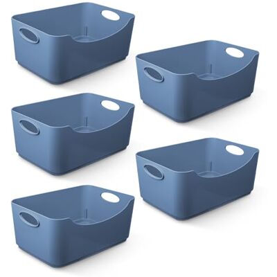 KEPLIN Plastic Studio mand container dozen voor opslag organiseren in huis of op kantoor geschikt voor planken laden wasserij kast (25,5 x 17 x 11cm) (Zwart) KEPLIN Plastic Studio mand container dozen voor opslag organiseren in huis of op kantoor geschikt voor planken laden wasserij kast (25,5 x 17 x 11cm) (Zwart)