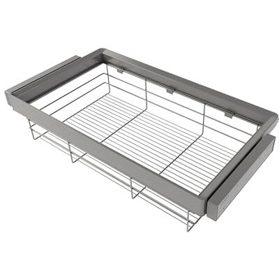 Emuca Kit bestaande uit Quartz Draadlade en verstelbaar frame voor kasten, Soft close en volledige uittrekgidsen, 90 cm module, titanium afwerking Emuca Kit bestaande uit Quartz Draadlade en verstelbaar frame voor kasten, Soft close en volledige uittrekgidsen, 90 cm module, titanium afwerking