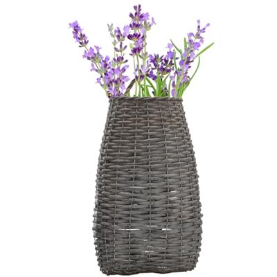 AuldHome Design AuldHome Muur Opknoping Pocket Mand; Geweven Rieten Rustieke Boerderij Grijs Gewassen Lange Mand; 47 x 9 x 5 Inch AuldHome Design AuldHome Muur Opknoping Pocket Mand; Geweven Rieten Rustieke Boerderij Grijs Gewassen Lange Mand; 47 x 9 x 5 Inch