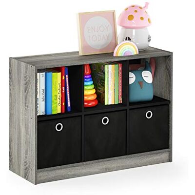 Furinno Basis boekenplank met 6 vakken en 3 lades - Boekenplank Furinno Basis boekenplank met 6 vakken en 3 lades - Boekenplank