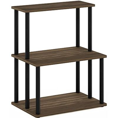 Furinno Besi 4 x 2 industriële multifunctionele plank display rack met metalen frame, Finn Oak Furinno Besi 4 x 2 industriële multifunctionele plank display rack met metalen frame, Finn Oak