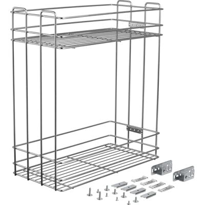 GTV Uittrekbare Cargo KO-3002-OC, 2 legplanken voor 300 mm meubels, zijdelingse montage, frame van staal, 554 x 247 x 458 mm, zilver GTV Uittrekbare Cargo KO-3002-OC, 2 legplanken voor 300 mm meubels, zijdelingse montage, frame van staal, 554 x 247 x 458 mm, zilver