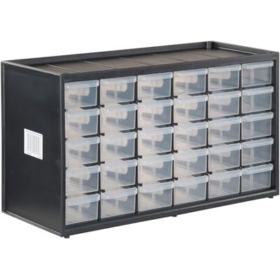 Craftsman Opslagorganisator, 30 kleine lade modulair opslagsysteem, gemakkelijk stapelbaar (CMST40730) Craftsman Opslagorganisator, 30 kleine lade modulair opslagsysteem, gemakkelijk stapelbaar (CMST40730)