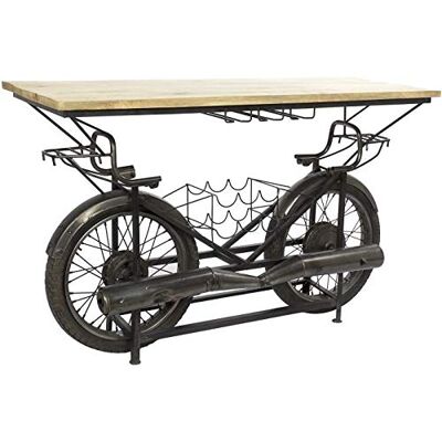 DRW Wijnrek voor motorfiets van metaal en hout, mango in zwart en natuur, 155 x 56,5 x 96,5 cm DRW Wijnrek voor motorfiets van metaal en hout, mango in zwart en natuur, 155 x 56,5 x 96,5 cm