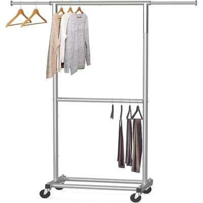Simple Houseware Kledingrek met dubbele stang, grijs Simple Houseware Kledingrek met dubbele stang, grijs