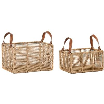 ZOMTOON Mand SET 2 CUERDA METAL 36X27X33 BRUIN ZOMTOON Mand SET 2 CUERDA METAL 36X27X33 BRUIN