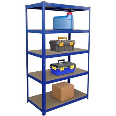Relaxdays stellingkast ≥1250 kg, staal-MDF, steeksysteem, 180x100x60 cm, blauw, garageopslag Relaxdays stellingkast ≥1250 kg, staal-MDF, steeksysteem, 180x100x60 cm, blauw, garageopslag