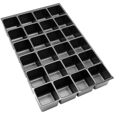 BISLEY MultiDrawer Ladeinzet A4, 24 vakken voor A4 laden, H 102, 87, 51 mm, metaal, 800 kunststof, 36,5 x 23,7 x 5 cm BISLEY MultiDrawer Ladeinzet A4, 24 vakken voor A4 laden, H 102, 87, 51 mm, metaal, 800 kunststof, 36,5 x 23,7 x 5 cm