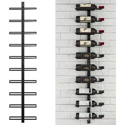 Shally Dogan Wandrek voor wijnflessen met 10 vakken, wandrek, industrieel design, ideaal voor hoekbar, keuken, eetkamer en kelder Shally Dogan Wandrek voor wijnflessen met 10 vakken, wandrek, industrieel design, ideaal voor hoekbar, keuken, eetkamer en kelder