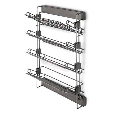 Emuca Uitschuifbaar zijschoenrek voor Quartz-kasten en Kleedkamers, Rechts, Staal, Titanium Emuca Uitschuifbaar zijschoenrek voor Quartz-kasten en Kleedkamers, Rechts, Staal, Titanium
