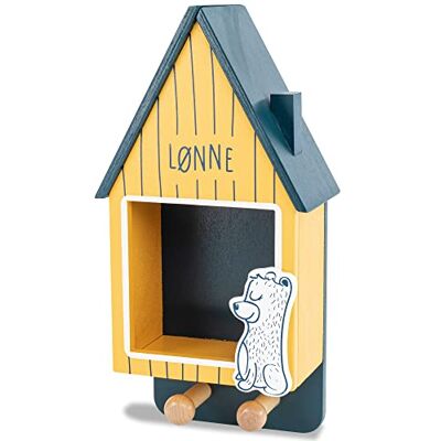 HEJ LØNNE Kindergarderobe met 2 haken en opbergvak garderobe kinderkamer en babykamer kinderkapstok met plank haken garderobe kinderen 15 x 8 x 25,5 cm HEJ LØNNE Kindergarderobe met 2 haken en opbergvak garderobe kinderkamer en babykamer kinderkapstok met plank haken garderobe kinderen 15 x 8 x 25,5 cm