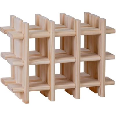 Aranaz Modulair wijnrek voor 9 flessen van hout, 13,4 x 22 x 32,5 cm Aranaz Modulair wijnrek voor 9 flessen van hout, 13,4 x 22 x 32,5 cm