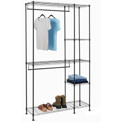 Amazon Basics – Metalen Hangend Opbergrek met Opbergvakken, Zwart, 114 x 36 x 193cm Amazon Basics – Metalen Hangend Opbergrek met Opbergvakken, Zwart, 114 x 36 x 193cm