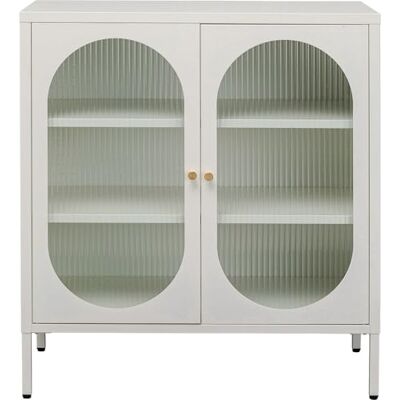 Kare Design Borst Naxos, wit, commodekast, opslag, stalen frame, met 2 glazen deuren, slaapkamer, 90x80x35 cm (H/B/D) Kare Design Borst Naxos, wit, commodekast, opslag, stalen frame, met 2 glazen deuren, slaapkamer, 90x80x35 cm (H/B/D)