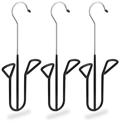 Relaxdays schoenenhanger, set van 3 stuks, met antisliplaag, voor div. soorten schoenen, HxBxD 33,5x14x4 cm, zwart Relaxdays schoenenhanger, set van 3 stuks, met antisliplaag, voor div. soorten schoenen, HxBxD 33,5x14x4 cm, zwart