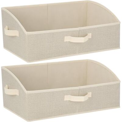AiQInu Opbergdozen, 28 l, opvouwbaar, van stof, 50 x 28,5 x 20 cm, set van 2 stuks, met handvat, grote opbergdoos voor kleding, kast, speelgoed, boeken en garderobe AiQInu Opbergdozen, 28 l, opvouwbaar, van stof, 50 x 28,5 x 20 cm, set van 2 stuks, met handvat, grote opbergdoos voor kleding, kast, speelgoed, boeken en garderobe