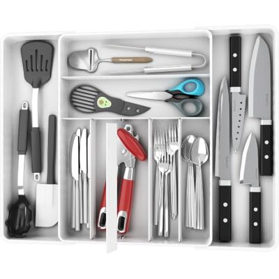 Simple Houseware Uitbreidbare bestekorganizer voor keukenladen Uitbreidbare en verstelbare besteklade organizer groot gebruiksvoorwerp en bestek lade voor keukenladen Simple Houseware Uitbreidbare bestekorganizer voor keukenladen Uitbreidbare en verstelbare besteklade organizer groot gebruiksvoorwerp en bestek lade voor keukenladen