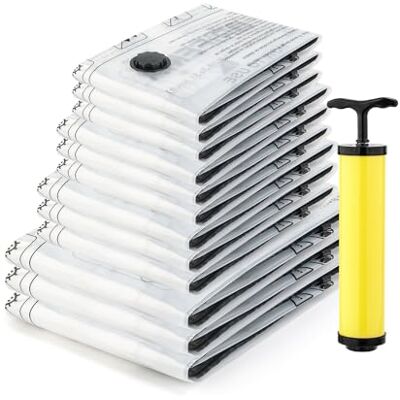 GRIFEMA 12-pack vacuüm opbergzakken, drie van elk voor klein/medium/groot/extra groot, geschikt voor het opbergen van dekens, dekbedden, kleding en reizen, GH83 Drie van elk voor Small/Medium/Large/Extra Large, Geschikt voor het opbergen van dekens, dek GRIFEMA 12-pack vacuüm opbergzakken, drie van elk voor klein/medium/groot/extra groot, geschikt voor het opbergen van dekens, dekbedden, kleding en reizen, GH83 Drie van elk voor Small/Medium/Large/Extra Large, Geschikt voor het opbergen van dekens, dek