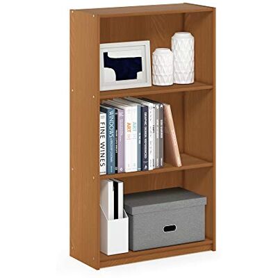 Furinno Basic boekenkast met 3 vakken, opbergrek, gelaagd hout, lichte kersen, 23.5 x 55.2 x 100.3 cm 9,3 x 21,8 x 39,5, staande boekenkast, boekenplank, voor organisatie en opslag, voor woonkamer, slaapkamer, thuiskantoor Furinno Basic boekenkast met 3 vakken, opbergrek, gelaagd hout, lichte kersen, 23.5 x 55.2 x 100.3 cm 9,3 x 21,8 x 39,5, staande boekenkast, boekenplank, voor organisatie en opslag, voor woonkamer, slaapkamer, thuiskantoor