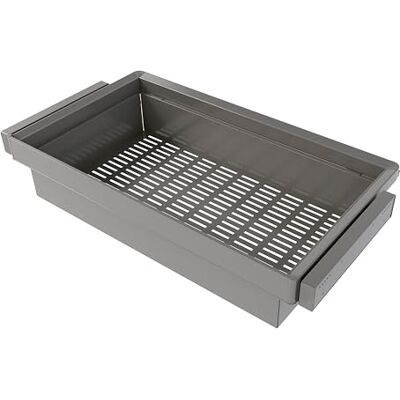 Emuca Kit bestaande uit metalen Quartz lade en verstelbaar frame voor kasten, Soft close en volledige uittrekgidsen, 90 cm module, titanium afwerking Emuca Kit bestaande uit metalen Quartz lade en verstelbaar frame voor kasten, Soft close en volledige uittrekgidsen, 90 cm module, titanium afwerking
