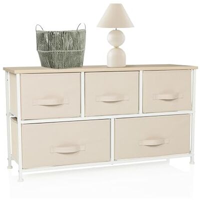 hjh LIVING Commode FOLDAR Stof MDF-plaat, melaminecoating Beige hjh LIVING Commode FOLDAR Stof MDF-plaat, melaminecoating Beige