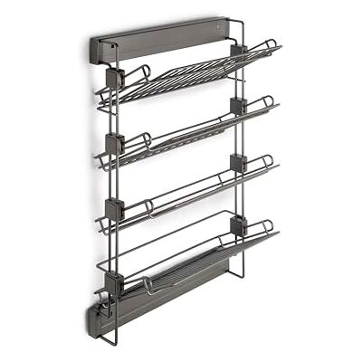 Emuca Uitschuifbaar zijschoenrek voor Quartz-kasten en Kleedkamers, Links, Staal, Titanium Emuca Uitschuifbaar zijschoenrek voor Quartz-kasten en Kleedkamers, Links, Staal, Titanium