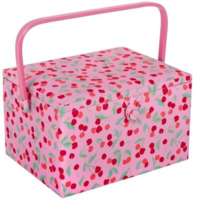 Hobby Gift grote naaidoos, opbergdoos voor knutselwerk, opbergdoos voor accessoires, speldenkussen, handvat van PVC, 23,5 x 31 x 20 cm, Kers Hobby Gift grote naaidoos, opbergdoos voor knutselwerk, opbergdoos voor accessoires, speldenkussen, handvat van PVC, 23,5 x 31 x 20 cm, Kers