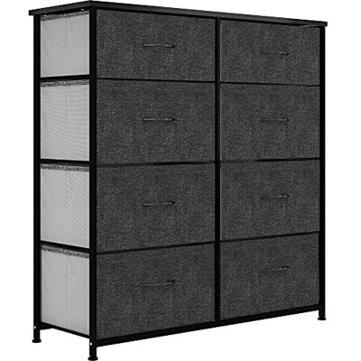 YITAHOME Ladekast, opbergkast met 8 lades voor slaapkamer, woonkamer, kast, stevig stalen frame, gemakkelijk te trekken stoffen bakken en houten bovenkant, stoffen dressoir YITAHOME Ladekast, opbergkast met 8 lades voor slaapkamer, woonkamer, kast, stevig stalen frame, gemakkelijk te trekken stoffen bakken en houten bovenkant, stoffen dressoir