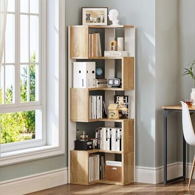 YITAHOME Hoekboekenkast met 6 niveaus, L-vormige hoekplank, staande boekenkast, opbergrek voor woonkamer, slaapkamer, kantoor, studeerkamer, 59,3 x 39,2 x 159,5 cm YITAHOME Hoekboekenkast met 6 niveaus, L-vormige hoekplank, staande boekenkast, opbergrek voor woonkamer, slaapkamer, kantoor, studeerkamer, 59,3 x 39,2 x 159,5 cm