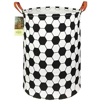 HUNRUNG Wasmand, grote canvas stof lichtgewicht opbergmand speelgoed organizer vuile kleding opvouwbaar waterdicht voor college slaapzalen, kinderen slaapkamer, badkamer (Roud-voetbal) HUNRUNG Wasmand, grote canvas stof lichtgewicht opbergmand speelgoed organizer vuile kleding opvouwbaar waterdicht voor college slaapzalen, kinderen slaapkamer, badkamer (Roud-voetbal)