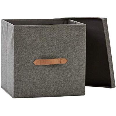LOVE !T STORE !T Love it Store it Premium Opbergdoos met deksel Doos voor plank van hoogwaardig stof Vierkant en extra stabiel Grijs 33x33x33 cm LOVE !T STORE !T Love it Store it Premium Opbergdoos met deksel Doos voor plank van hoogwaardig stof Vierkant en extra stabiel Grijs 33x33x33 cm