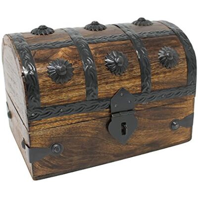Nautical Cove Schatkist aandenken en decoratieve houten kist opbergdoos medium (6,5 x 4,5 x 4,5 x 4,5 cm) Nautical Cove Schatkist aandenken en decoratieve houten kist opbergdoos medium (6,5 x 4,5 x 4,5 x 4,5 cm)