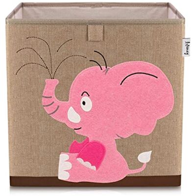LIFENEY Opbergdoos Olifant Bont, Polyester, 330 X 330 X 330 mm, Hangbaar, 5 Jaar Garantie LIFENEY Opbergdoos Olifant Bont, Polyester, 330 X 330 X 330 mm, Hangbaar, 5 Jaar Garantie