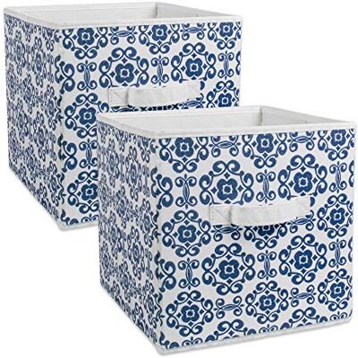 DII Opvouwbare stoffen opbergbakken voor kwekerij, kantoren, thuis, containers zijn gemaakt om te passen standaard kubus organisatoren, nautisch blauw, klein DII Opvouwbare stoffen opbergbakken voor kwekerij, kantoren, thuis, containers zijn gemaakt om te passen standaard kubus organisatoren, nautisch blauw, klein
