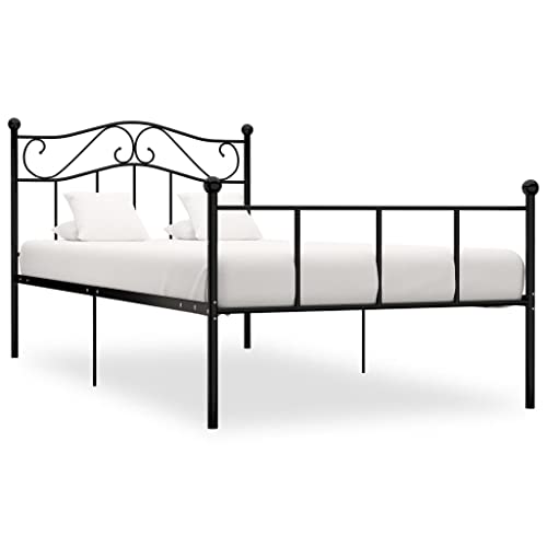 TECHPO Bedden & Bedframes Bedframe Zwart Metaal 90x200 cm Meubels