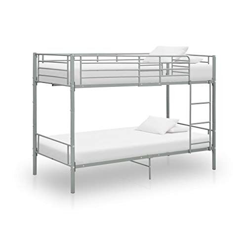 TEKEET Bedden & Accessoires-Stapelbed Grijs Metaal 90x200 cm-Meubels