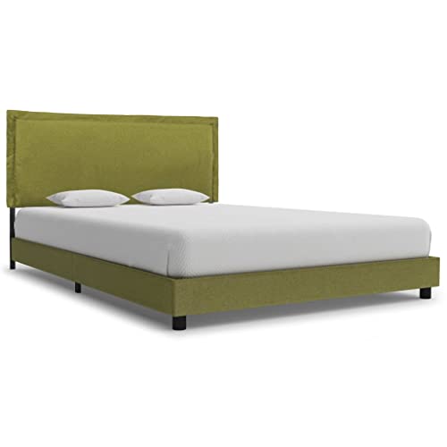 TEKEET Bedden & Accessoires-Bedframe Groen Stof 135x190 cm 4FT6 Dubbel Meubilair