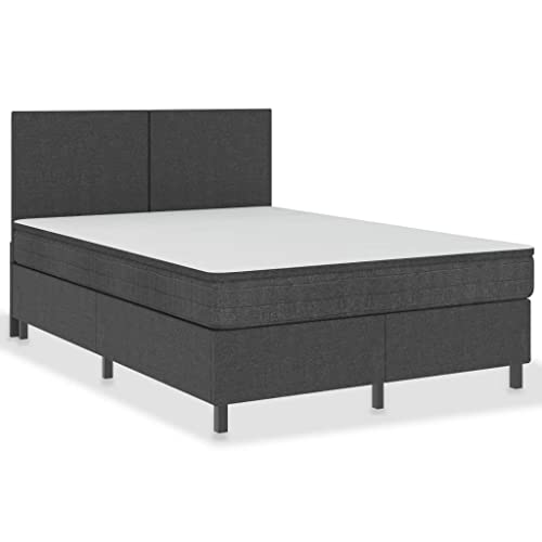 vidaXL Boxspringframe Slaapmeubel Meubel Boxspring Bedframe Bed Ledikant Boxspringbed Bedden Frame Boxspringbedframe Stof Grijs 180x200 cm